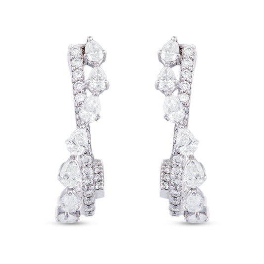 Cross Over Diamond Snug Hoops