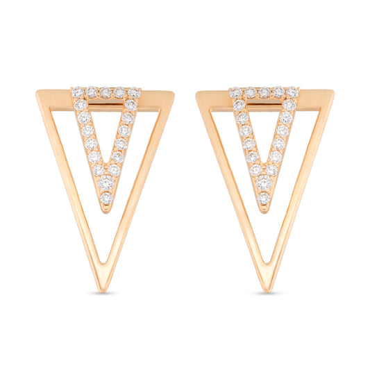 Dual Triangle Diamond Earring