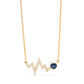 Blue Sapphire Diamond Lifeline Necklace