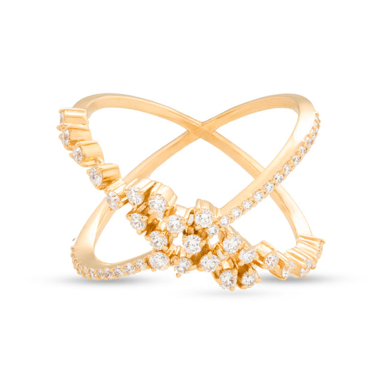 Criss Cross Layered Diamond Stackable Ring