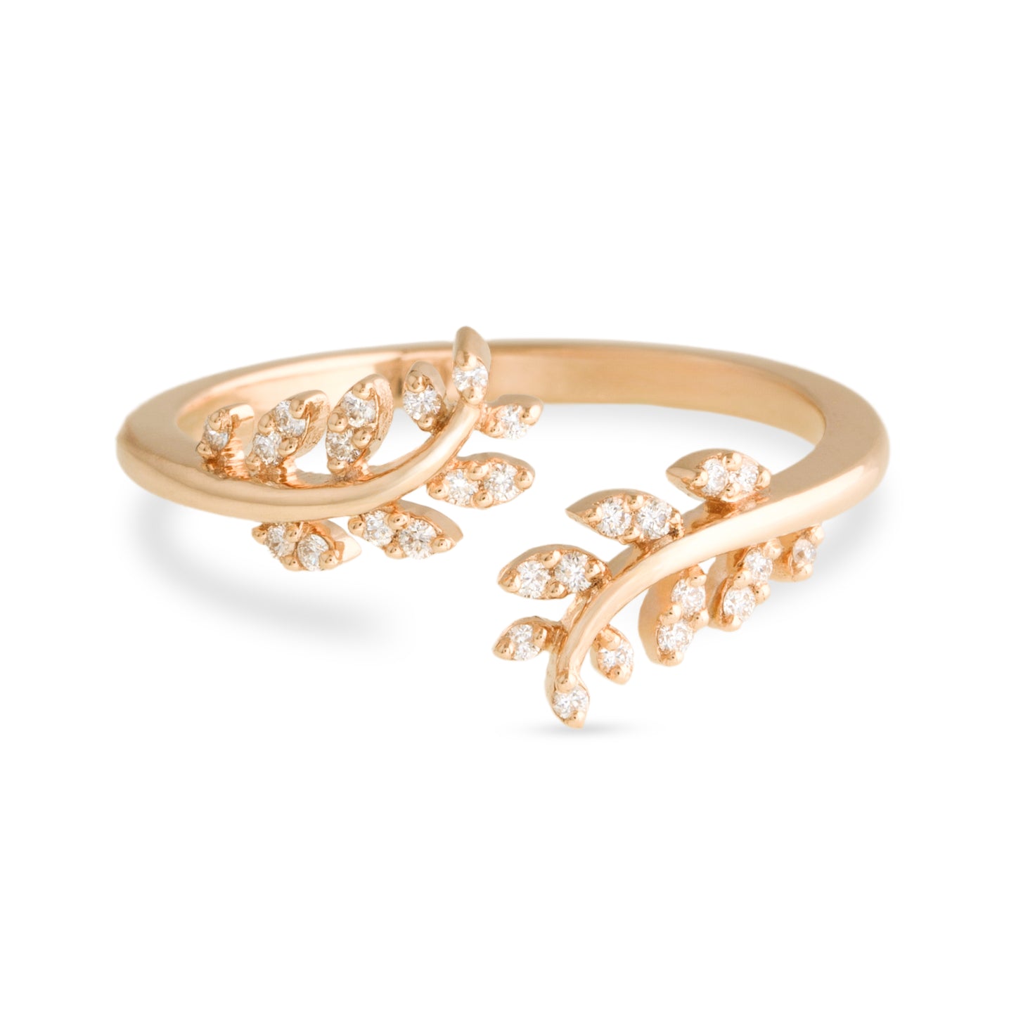 Compound Leaves Stackable Diamond Ring