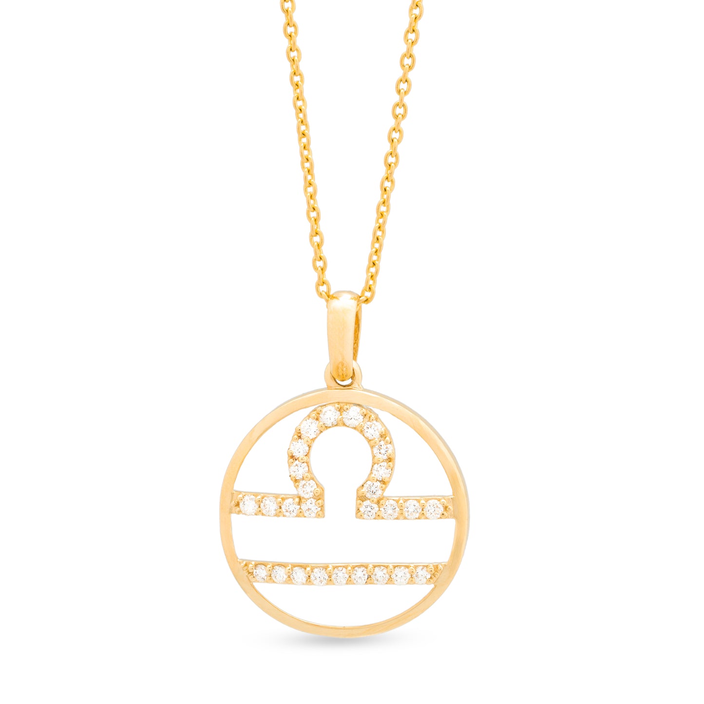 Libra Zodiac Diamond Pendant