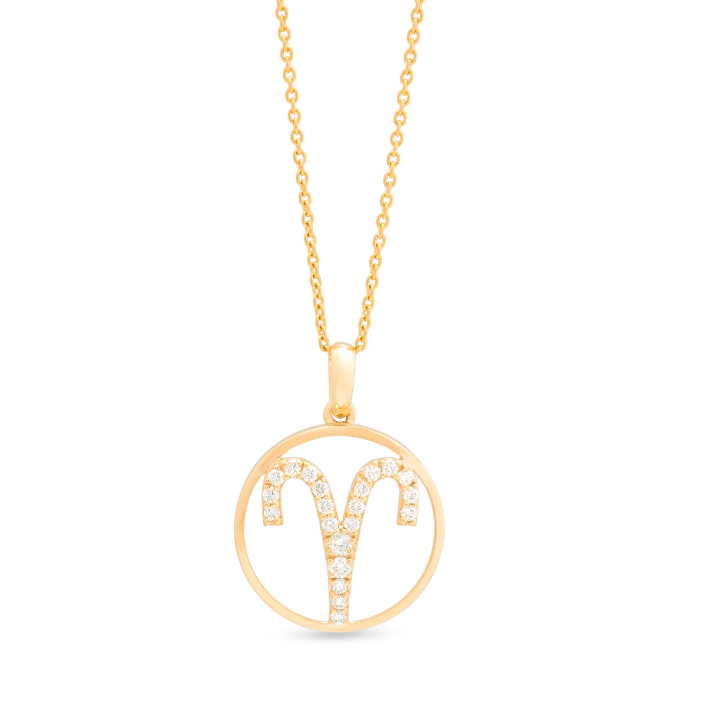 Aries Zodiac Diamond Pendant