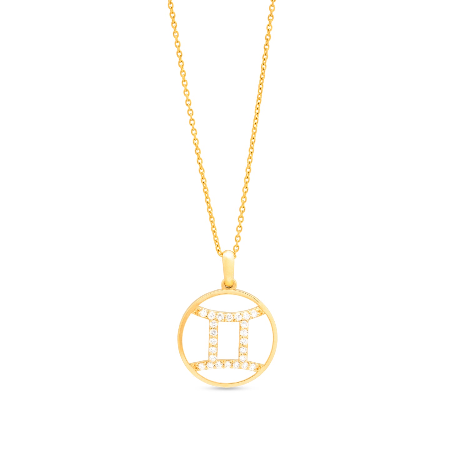 Gemini Zodiac Diamond Pendant