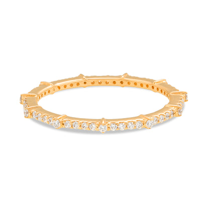 Pave-set Classic Stackable Diamond Ring