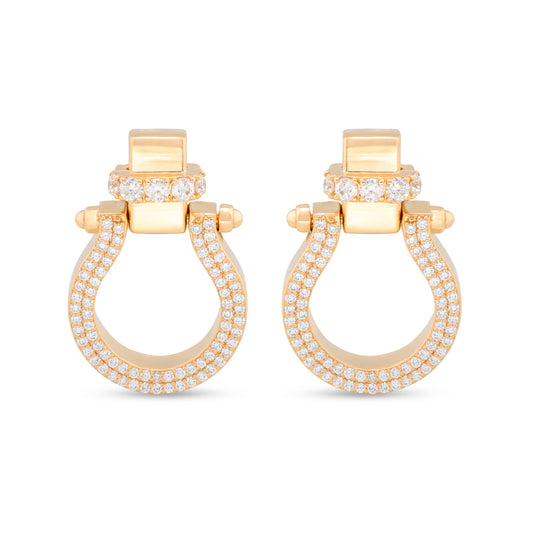 Diamond Horseshoe Earrings