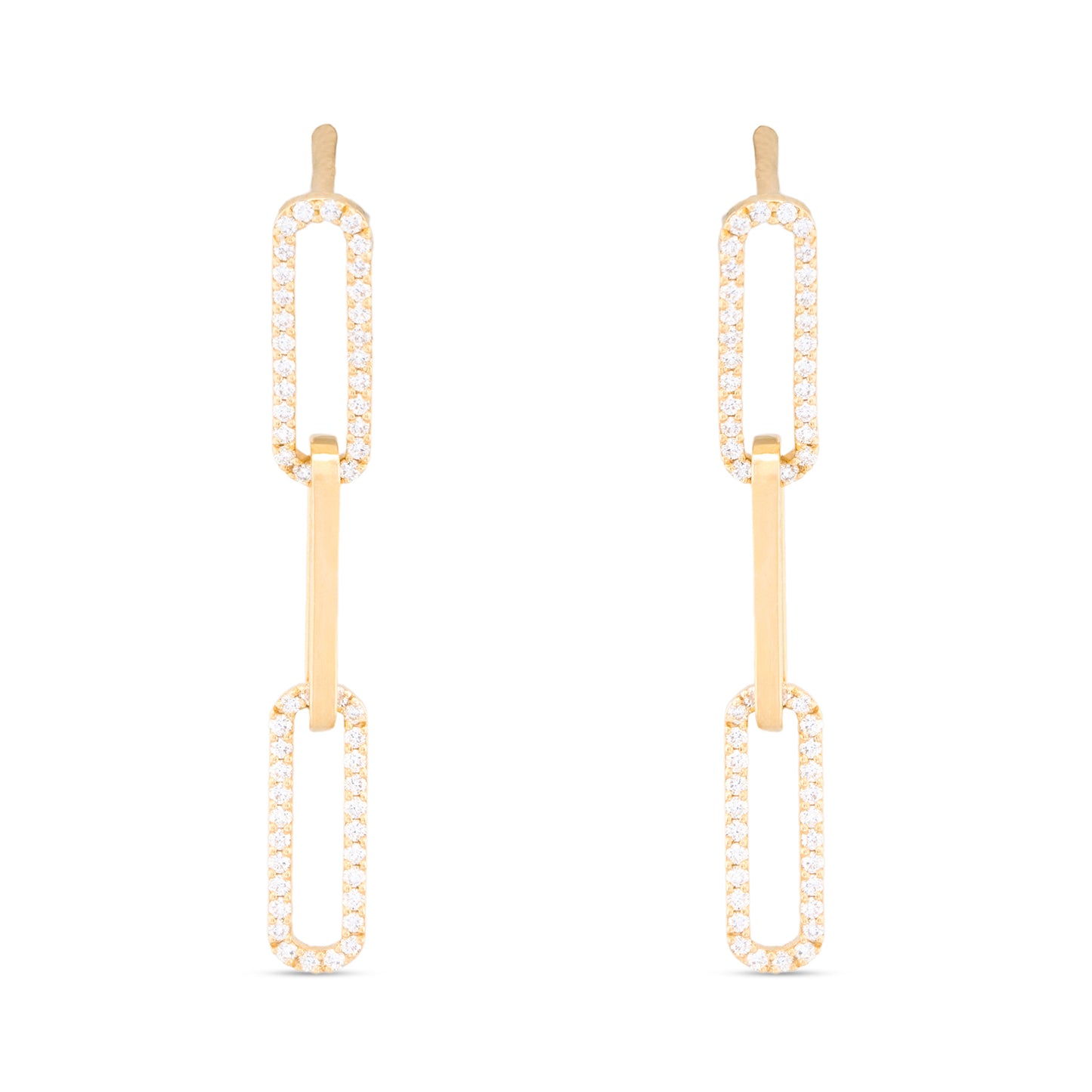 Signature Interlinked Gold Diamond Earrings