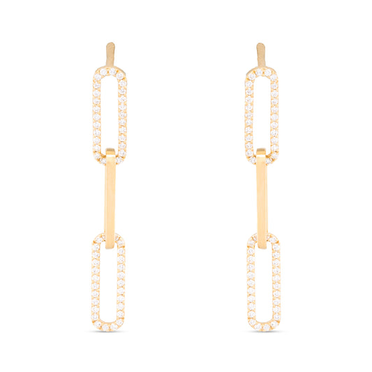 Signature Interlinked Gold Diamond Earrings