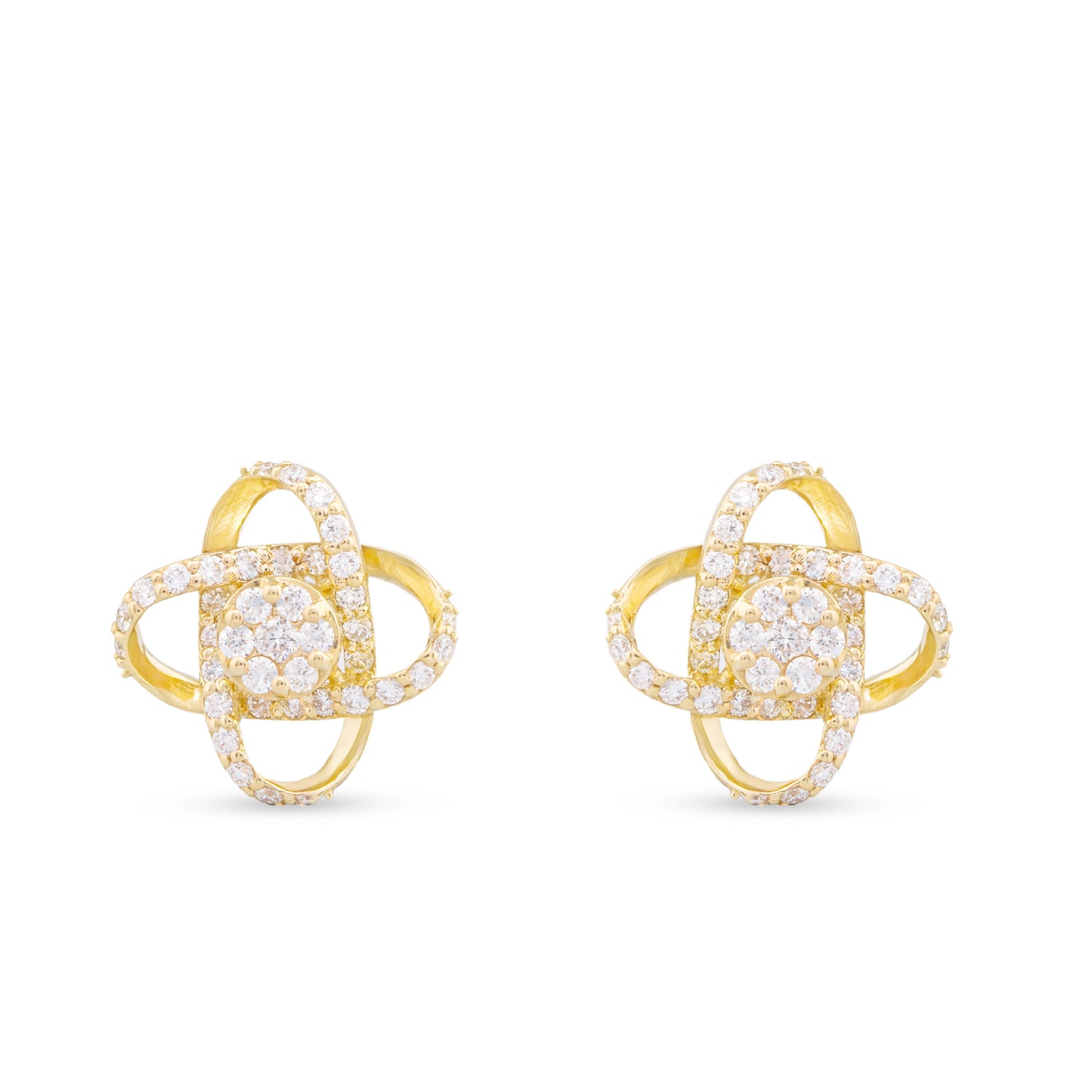 Celtic Knots Diamond and Gold Earrings