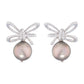 Detachable Tahitian Pearl Diamond Bow Earrings