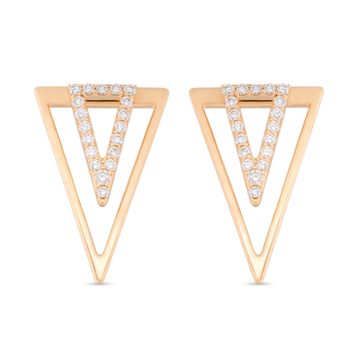 Dual Triangle Diamond Earring