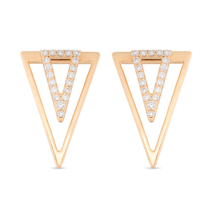 Dual Triangle Diamond Earring