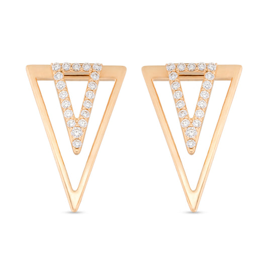 Dual Triangle Diamond Earring