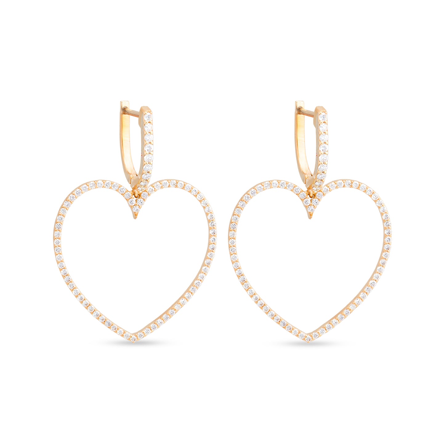 Halo Heart Diamond Earrings