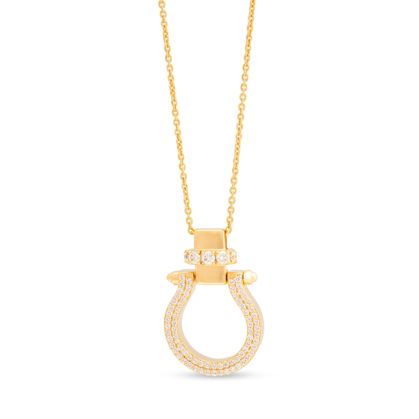 Diamond Horseshoe Gold Pendant