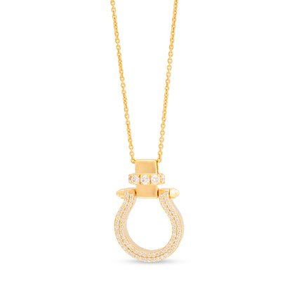 Diamond Horseshoe Gold Pendant