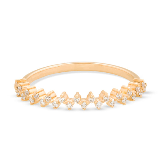 Chic Zig-Zag Stackable Diamond Ring