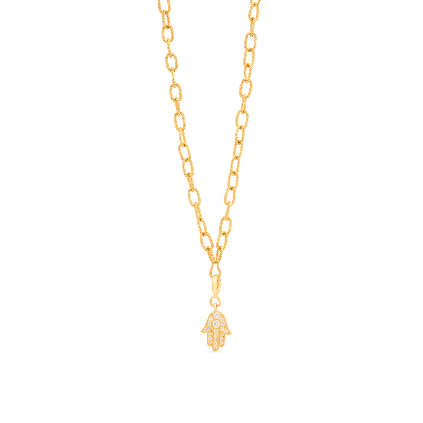 Hamsa Hand Diamond Charm