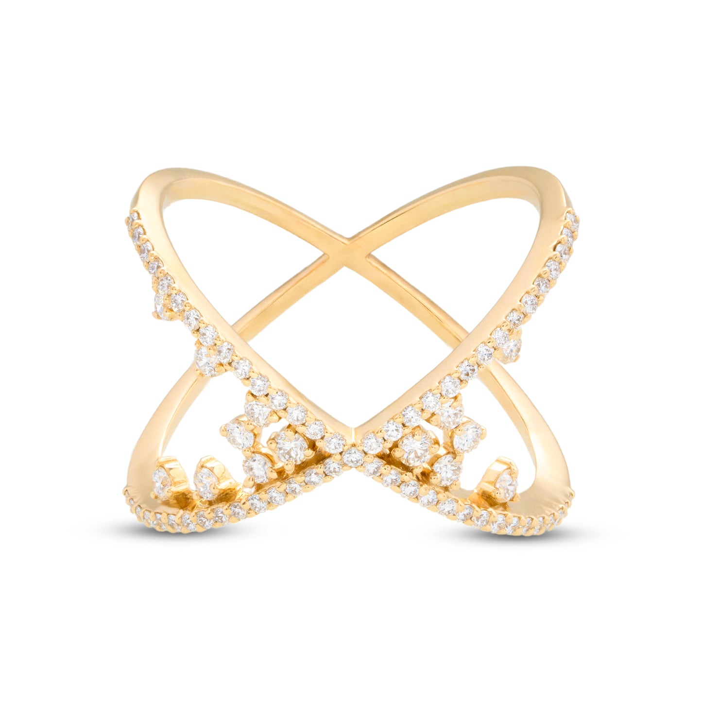 Criss-Cross Diamond Stackable Ring