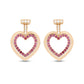 Diamond and Ruby Heart in Heart reversible Earrings