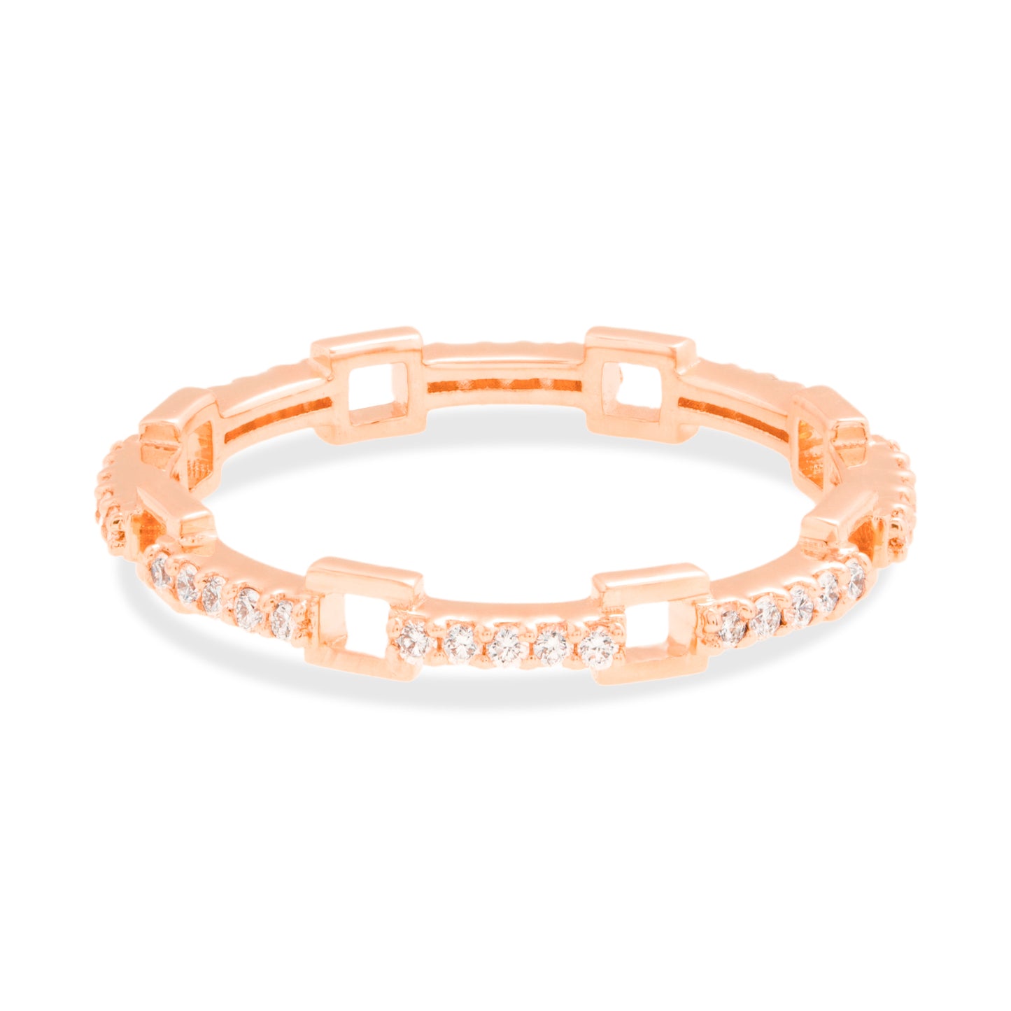 Mini Interlocked Stackable Diamond Ring