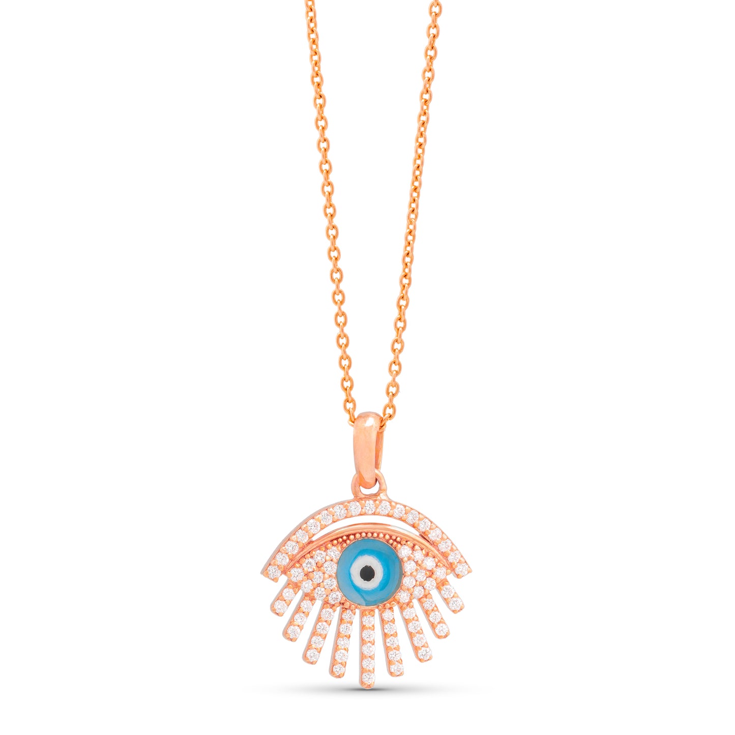 Enamel Evil Eye Protection Diamond Pendant