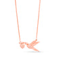 Humming Bird with heart Necklace