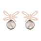 Detachable Tahitian Pearl Diamond Bow Earrings