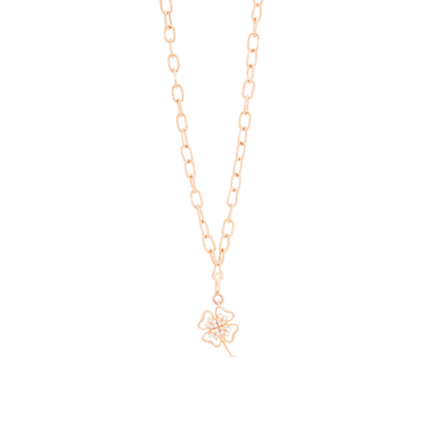 Four Leaf Lucky Clover Diamond Charm