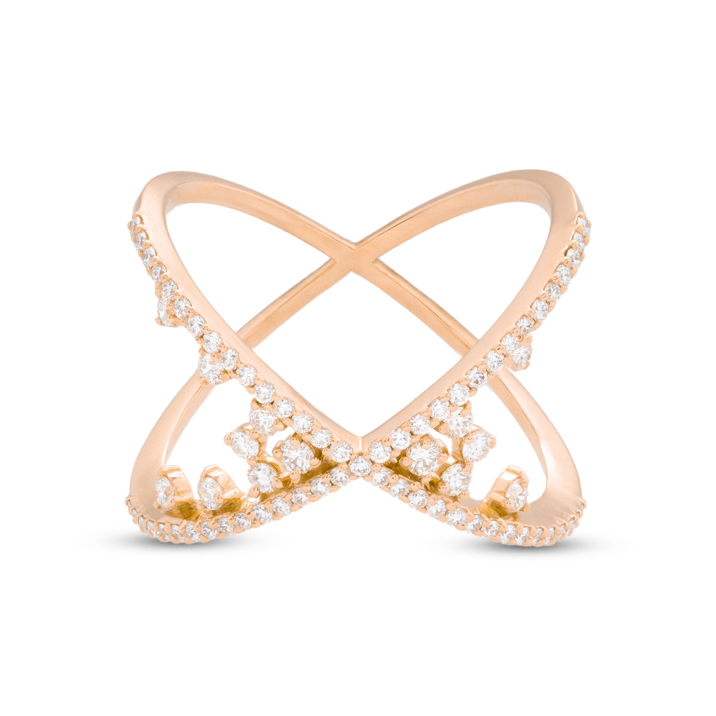 Criss-Cross Diamond Stackable Ring