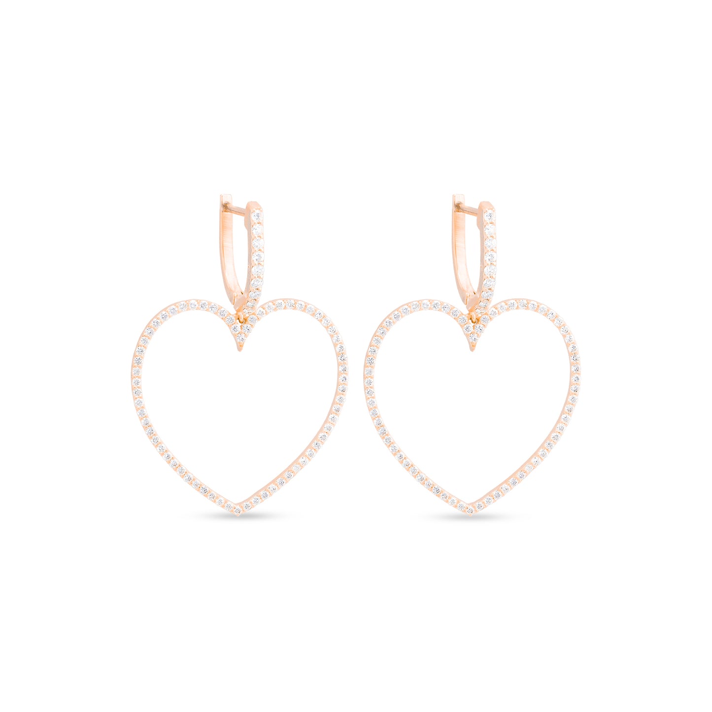 Halo Heart Diamond Earrings