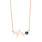 Blue Sapphire Diamond Lifeline Necklace