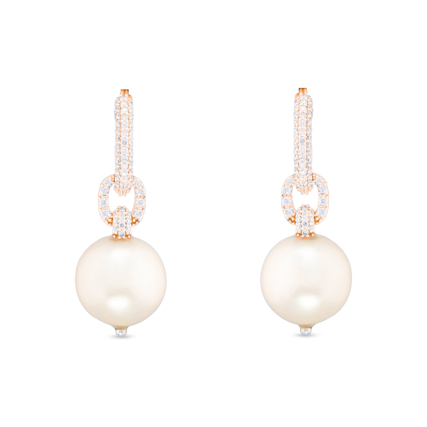 Dangling South Sea Pearl Diamond Earrings