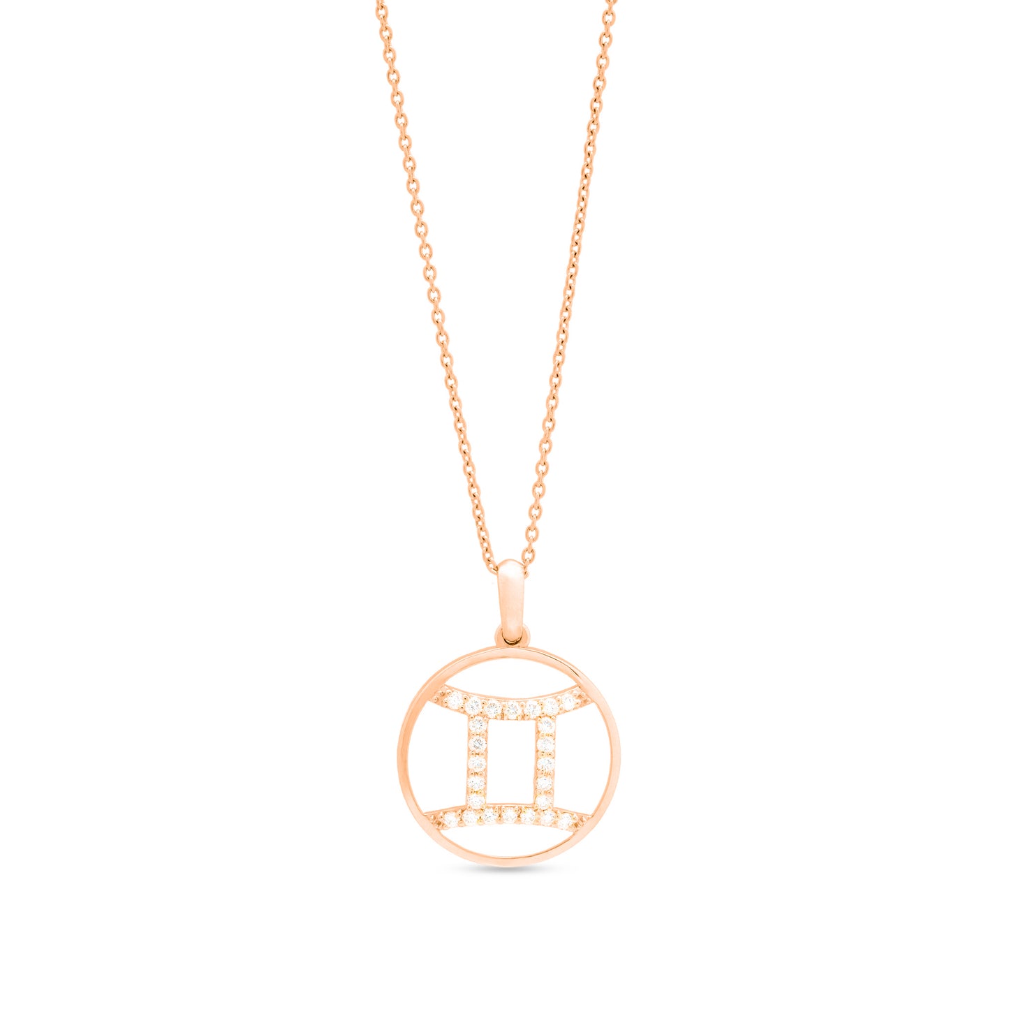 Gemini Zodiac Diamond Pendant