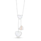 Triple Heart Mother of Pearl Diamond Necklace