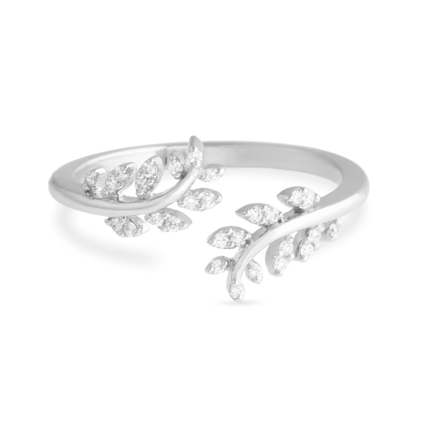 Compound Leaves Stackable Diamond Ring