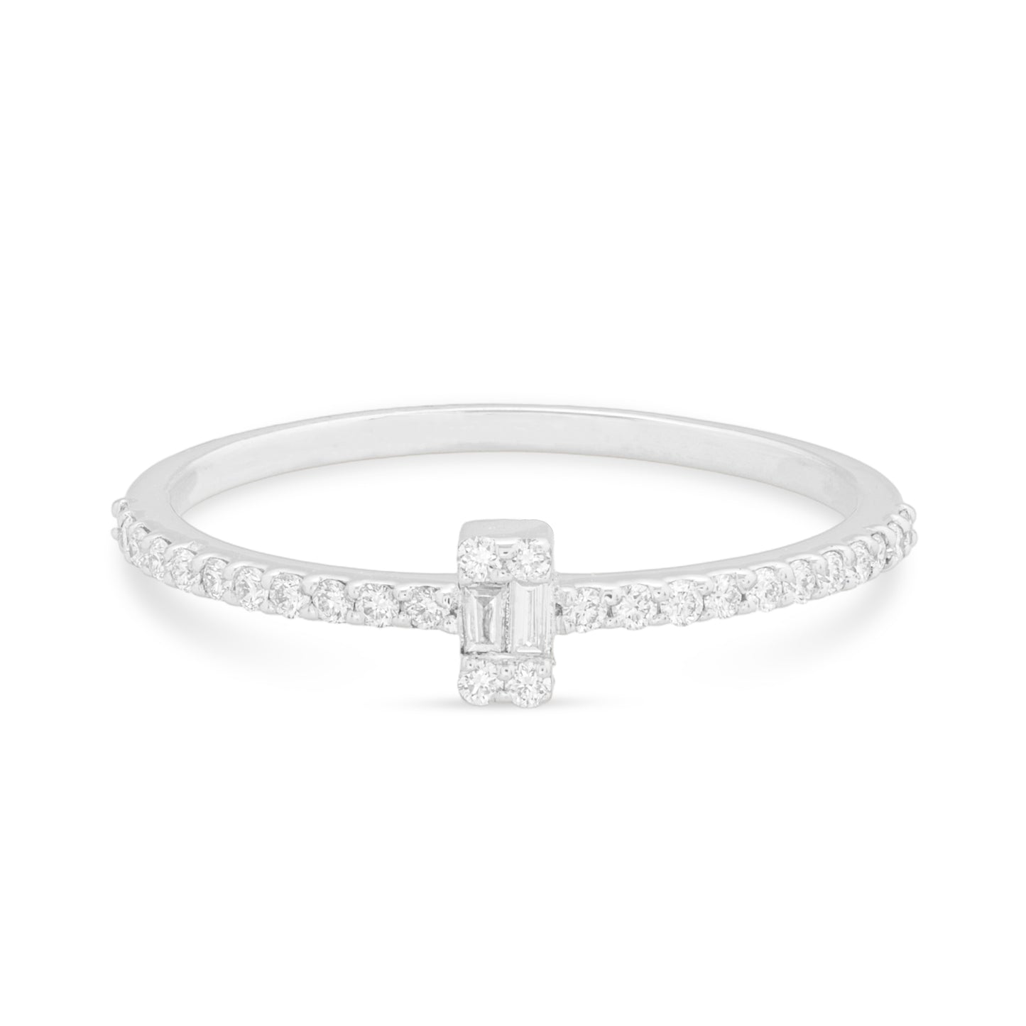 Radiant Emerald Illusion Diamond Stackable Ring