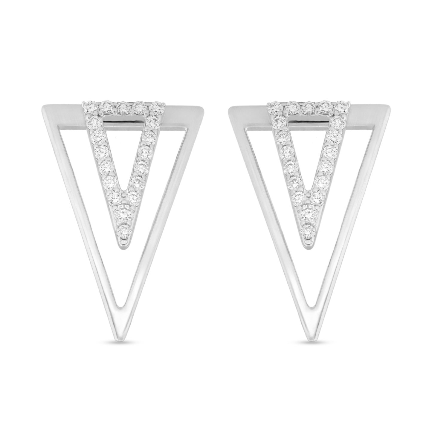 Dual Triangle Diamond Earring