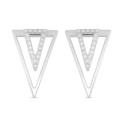 Dual Triangle Diamond Earring