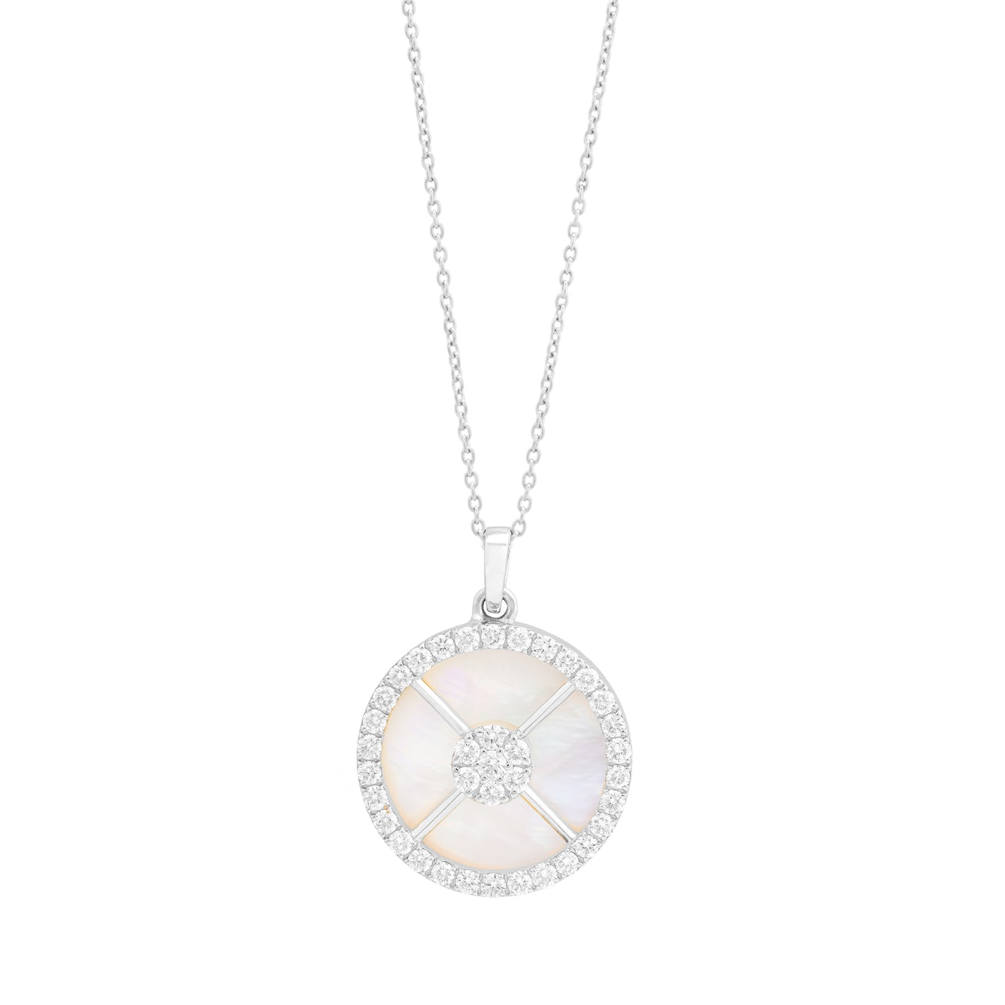 Mother of Pearl and Diamond Circle Pendant