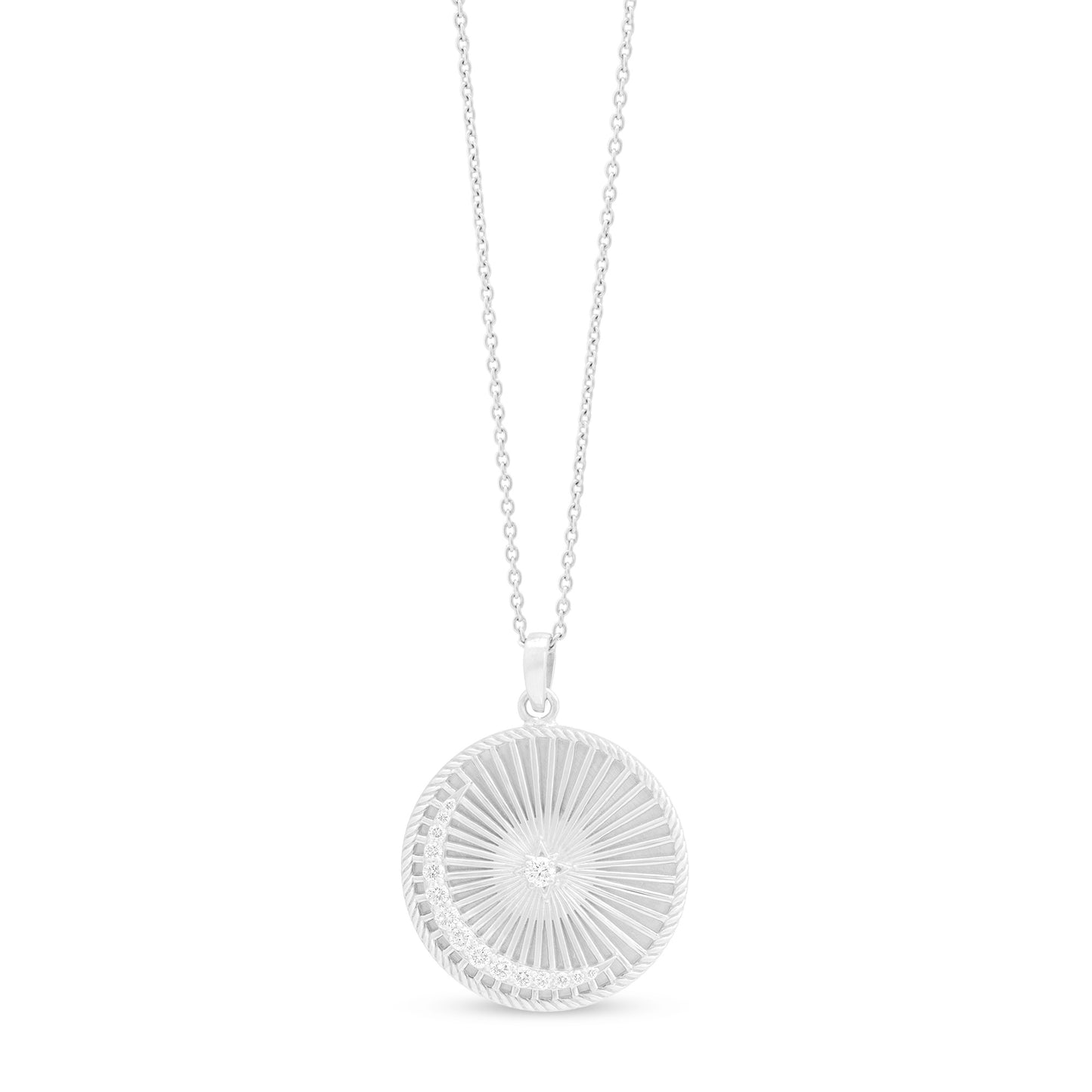 Scintillating Sun, Moon and Star Diamond Pendant