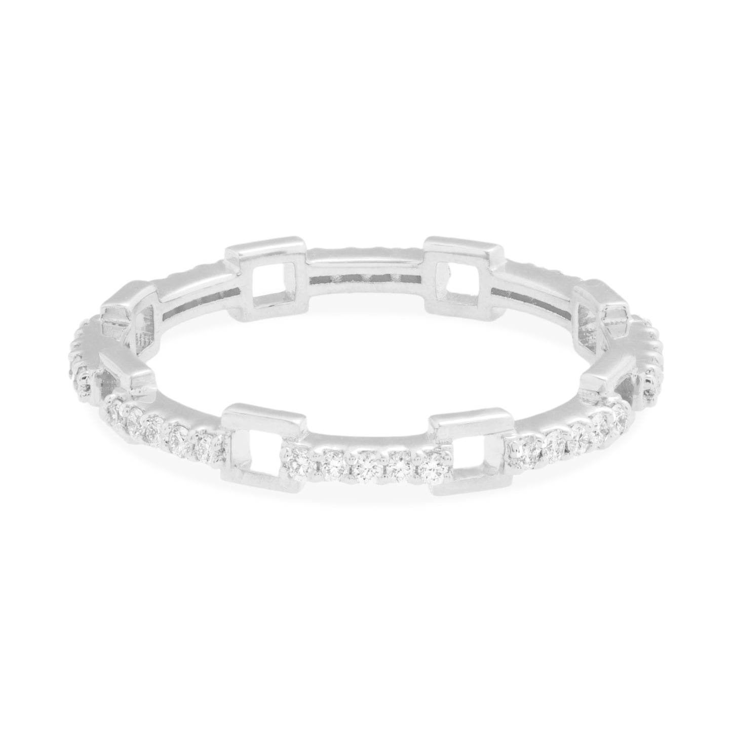 Mini Interlocked Stackable Diamond Ring