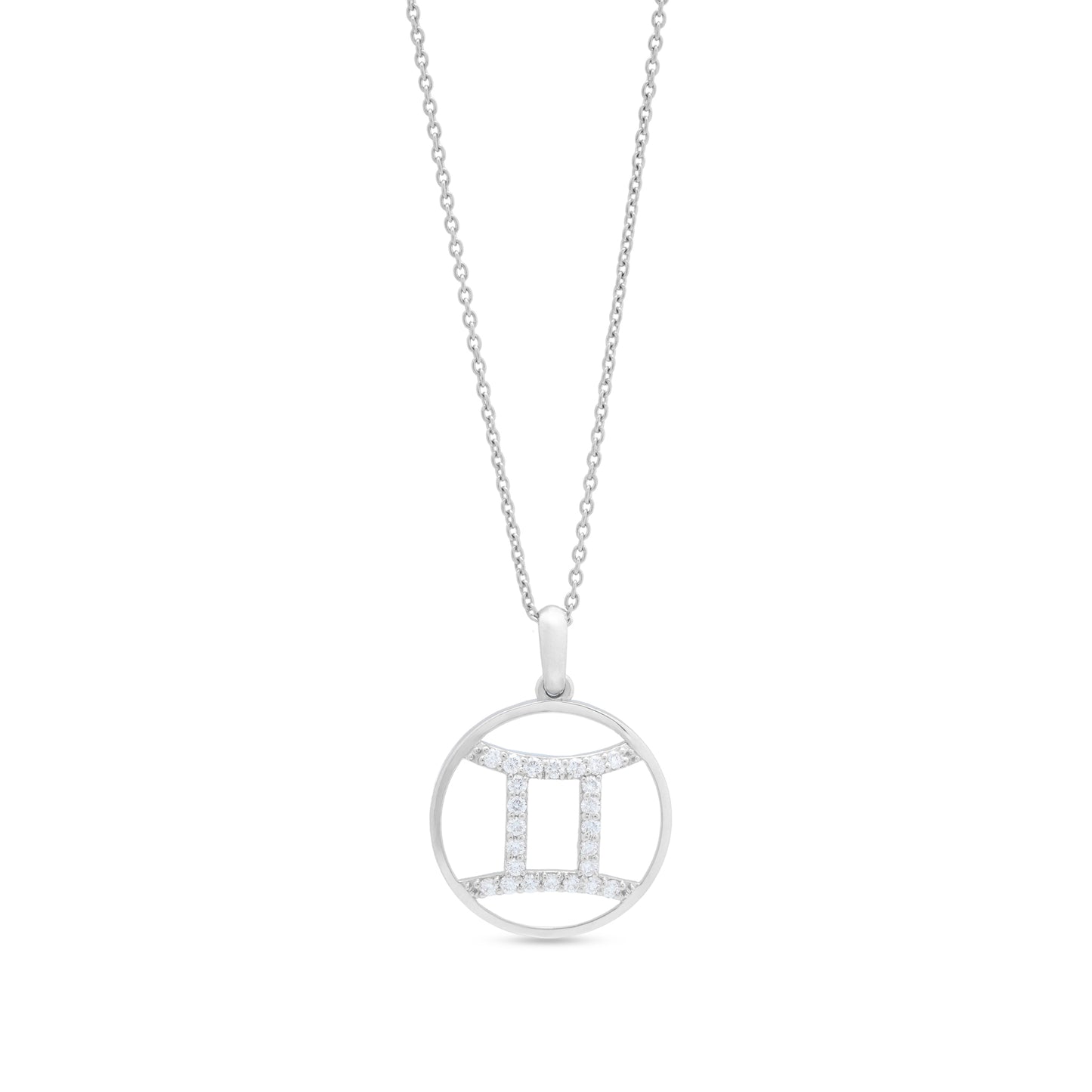 Gemini Zodiac Diamond Pendant