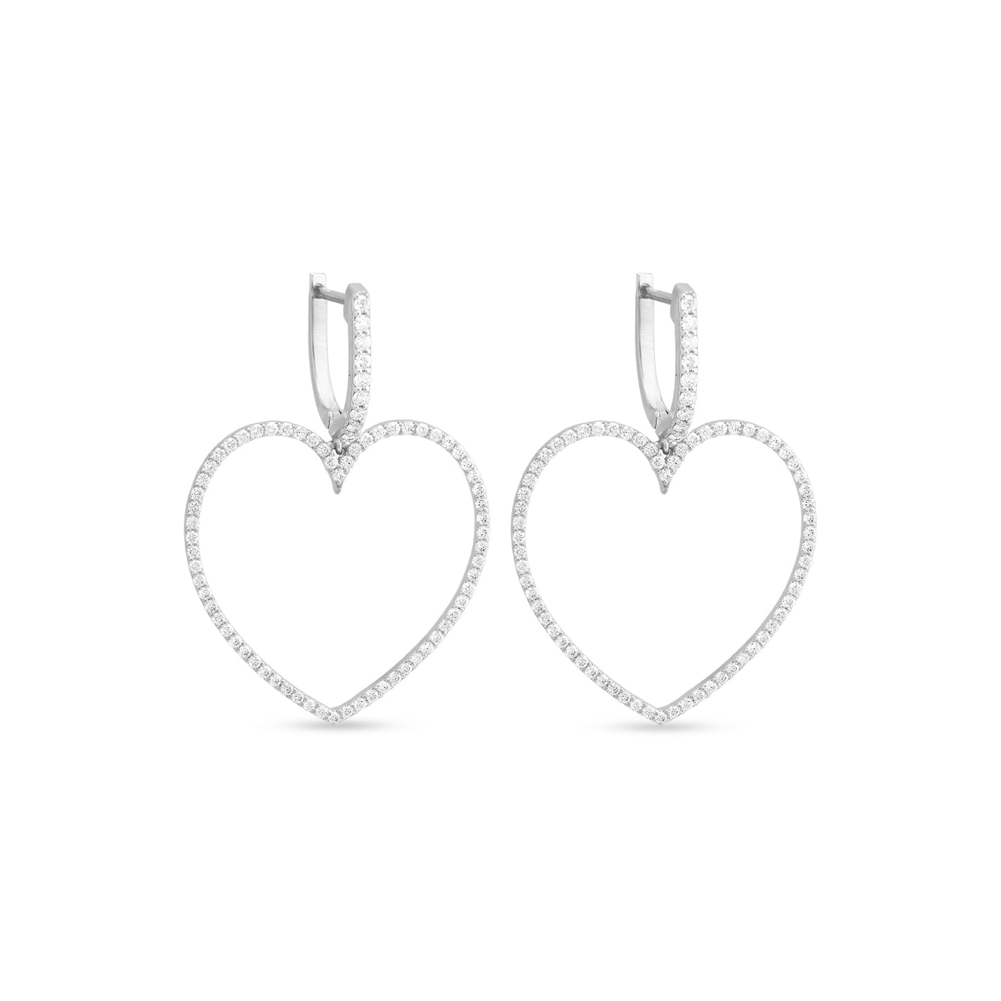 Halo Heart Diamond Earrings