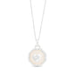 Inset Gold Heart Mother of Pearl and Diamond Pendant