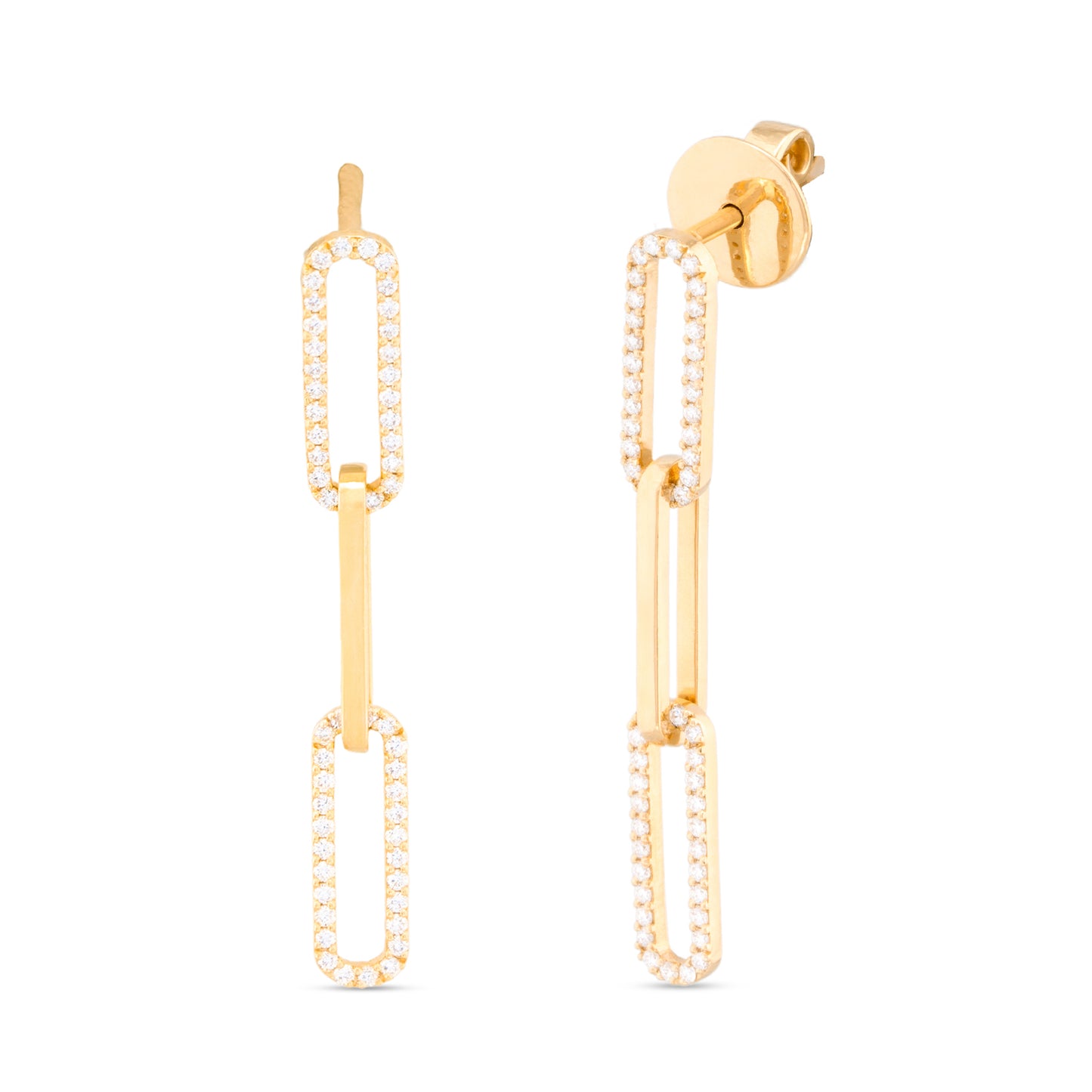 Signature Interlinked Gold Diamond Earrings