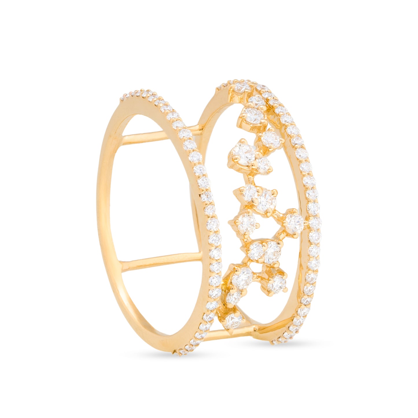 Parallel Band Diamond Stackable Ring