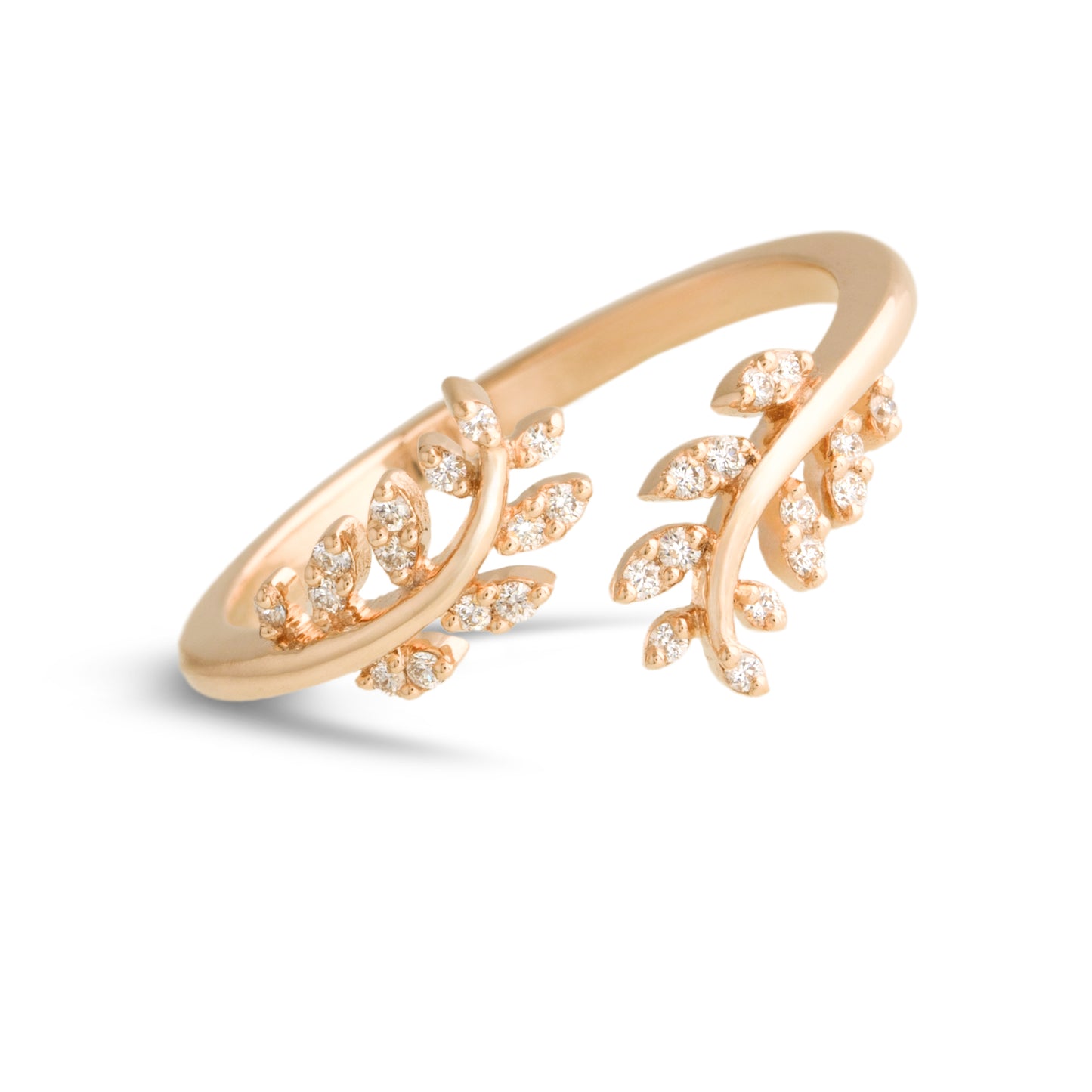 Compound Leaves Stackable Diamond Ring