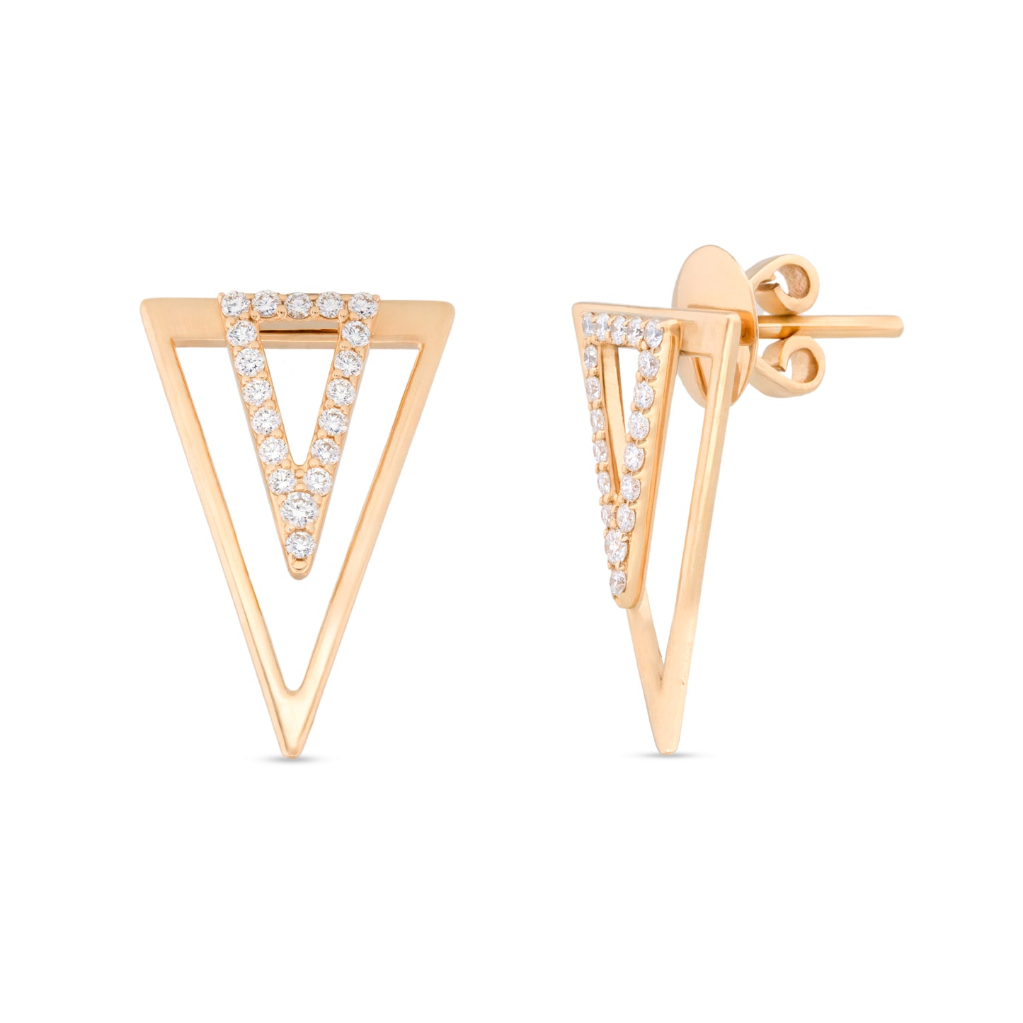 Dual Triangle Diamond Earring