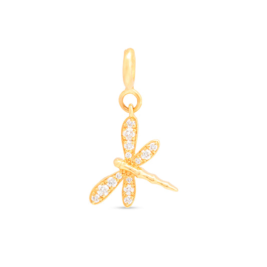 Dainty Dragonfly Diamond Charm